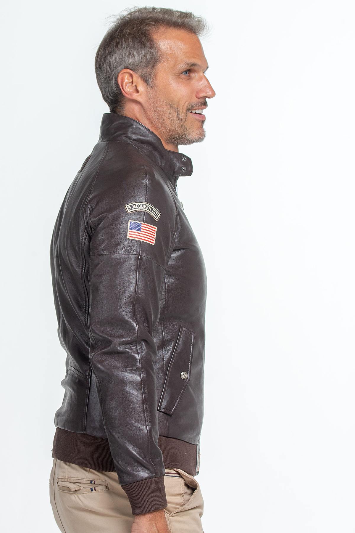 Blouson Homme Steve Mcqueen HARRY SHEEP STEVE MCQUEEN CROWN MARRON