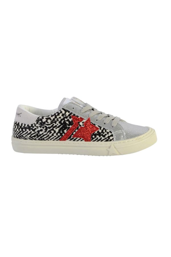 Sneakers In Tela Donna Kaporal Shoes MOUNA ARGENT ZEBRE