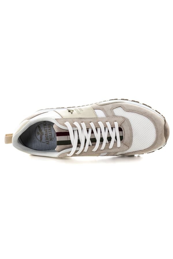Sneakers In Tela Uomo Aeronautica Militare 231SC246CT3106 94401 OFF WHITE PANNA BEIGE