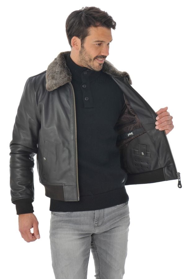 Blouson Homme Schott LC930D BROWN