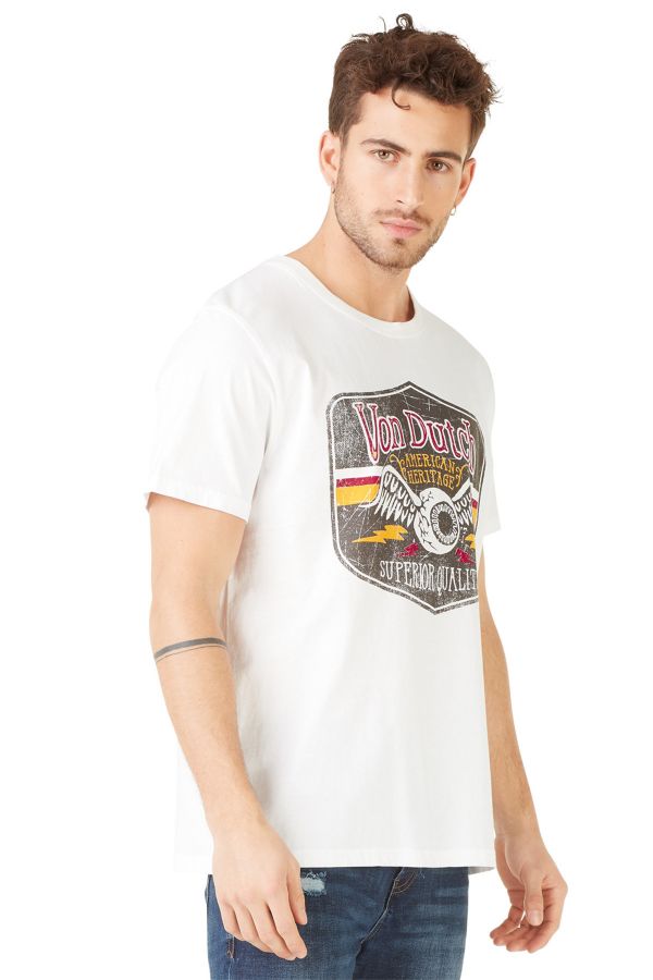 Herren T-shirt Von Dutch T SHIRT GAS BLANC