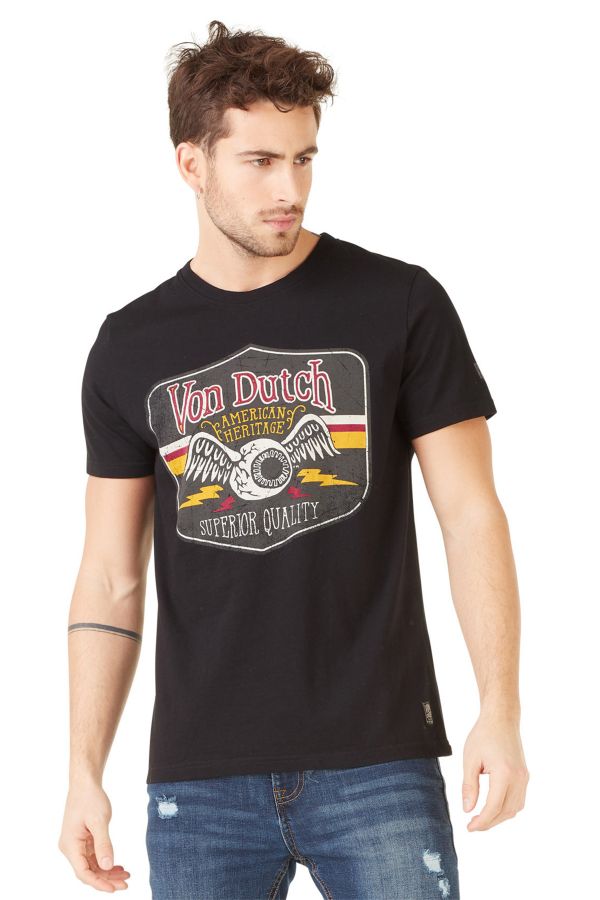 Herren T-shirt Von Dutch T SHIRT GAS NOIR