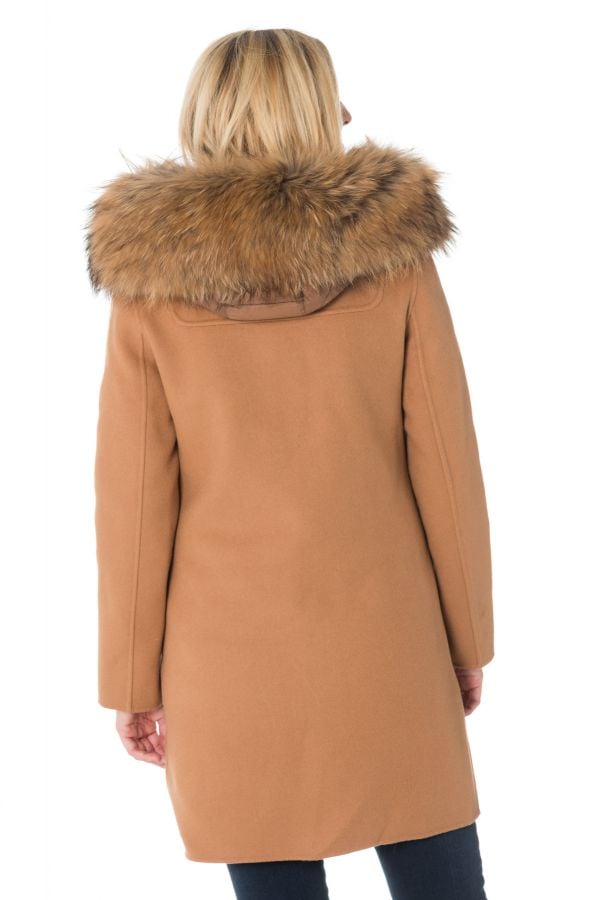 Damen Mantel Intuition Faren Camel Leder Jack De