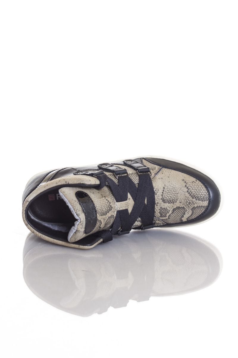 Sneakers In Tela Donna Redskins GLISSAN NOIR BEIGE — vista 3