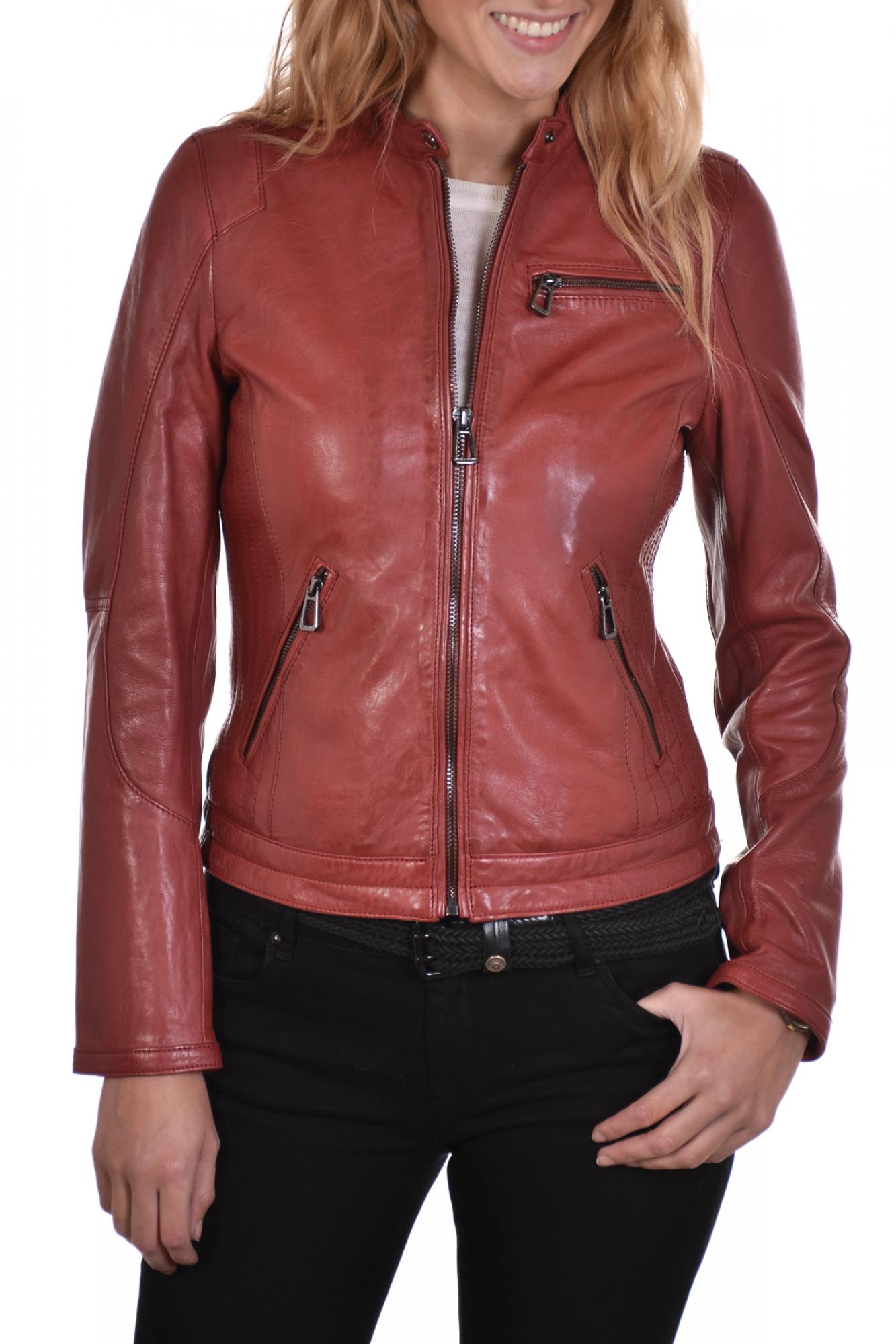 Blouson Femme Rose Garden KELLY LAMB RUBY DARK RED — vue 1