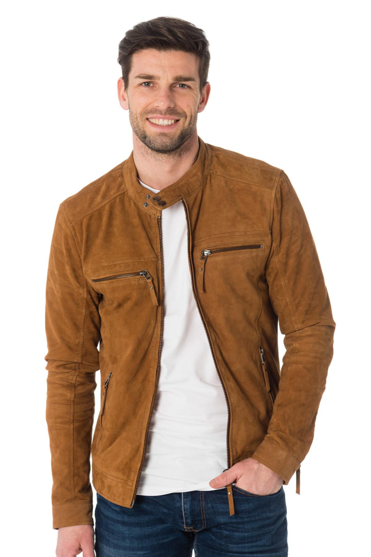 Chaqueta hombre cityzen CALCUTTA GOAT SUEDE TABAC - City-piel.es