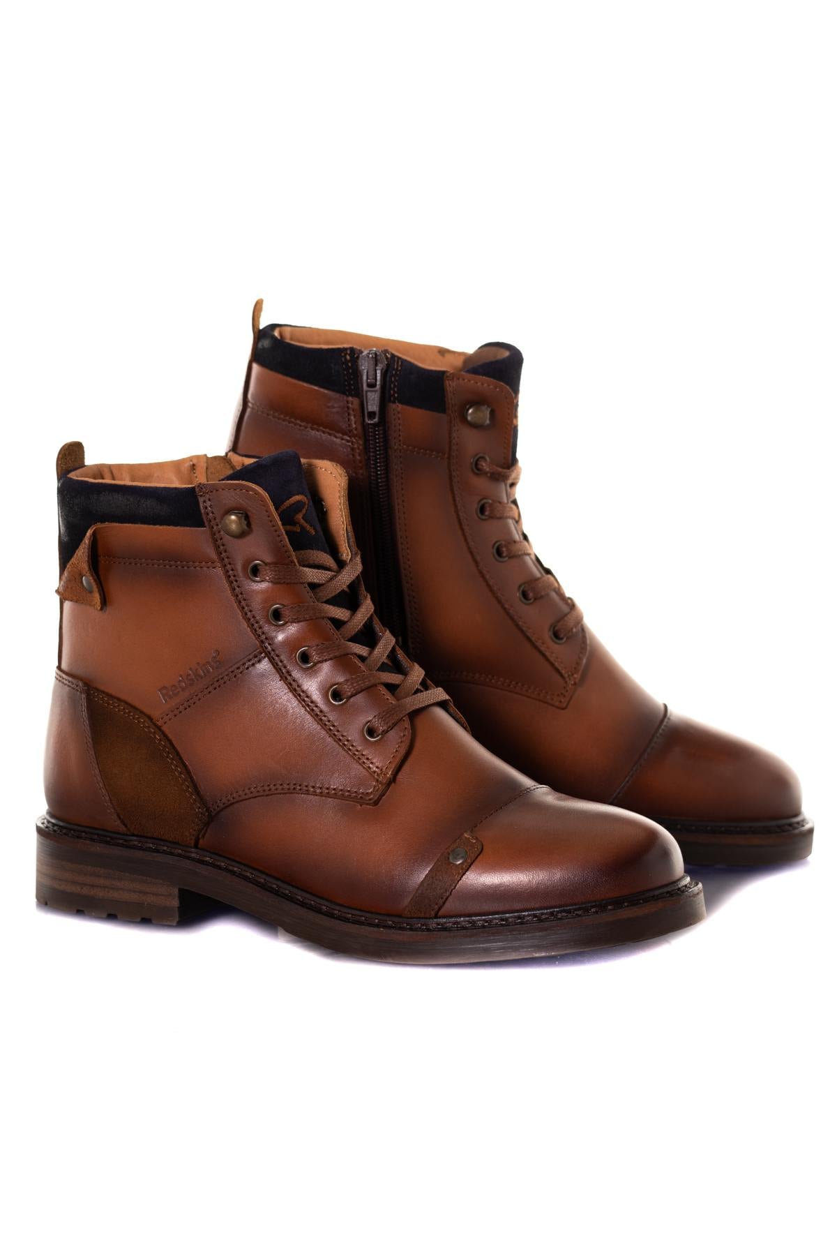 Boots / Bottes Femme Redskins FLORINE COGNAC MARINE  — vue 1