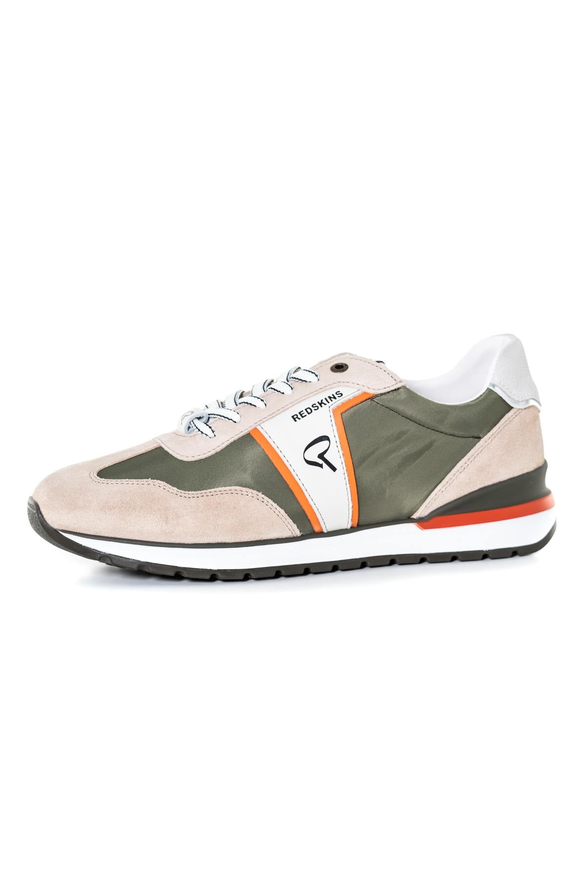 Scarpe Da Ginnastica In Pelle Uomo Redskins PACIFIC BEIGE KAKI ORANGE — vista 7