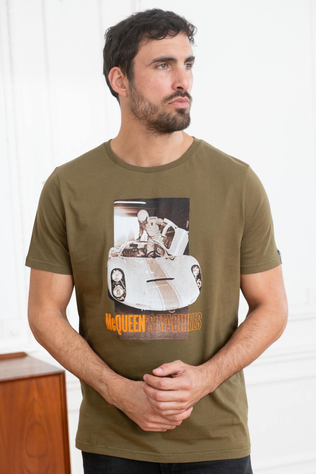 Tee Shirt Homme Steve Mcqueen MACHINE KAKI SHADOW — vue 1