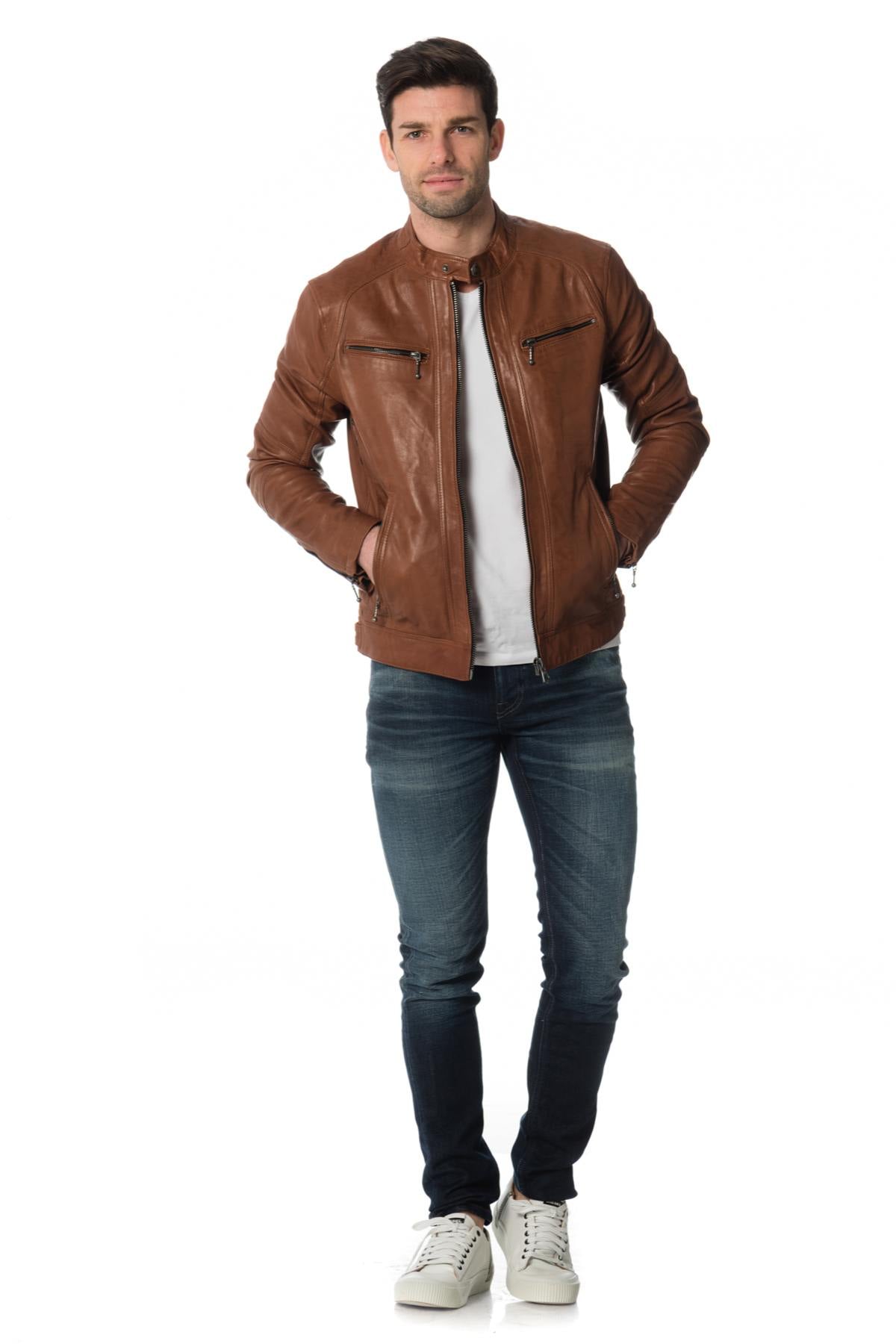 Blouson Homme Daytona EMERSON LAMB CASTEL DARK COGNAC — vue 2