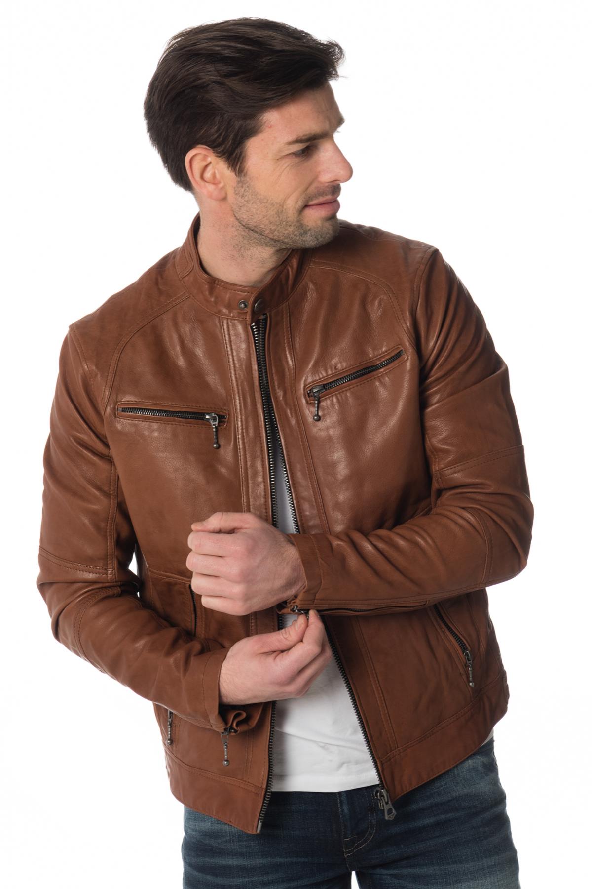 Blouson Homme Daytona EMERSON LAMB CASTEL DARK COGNAC — vue 3