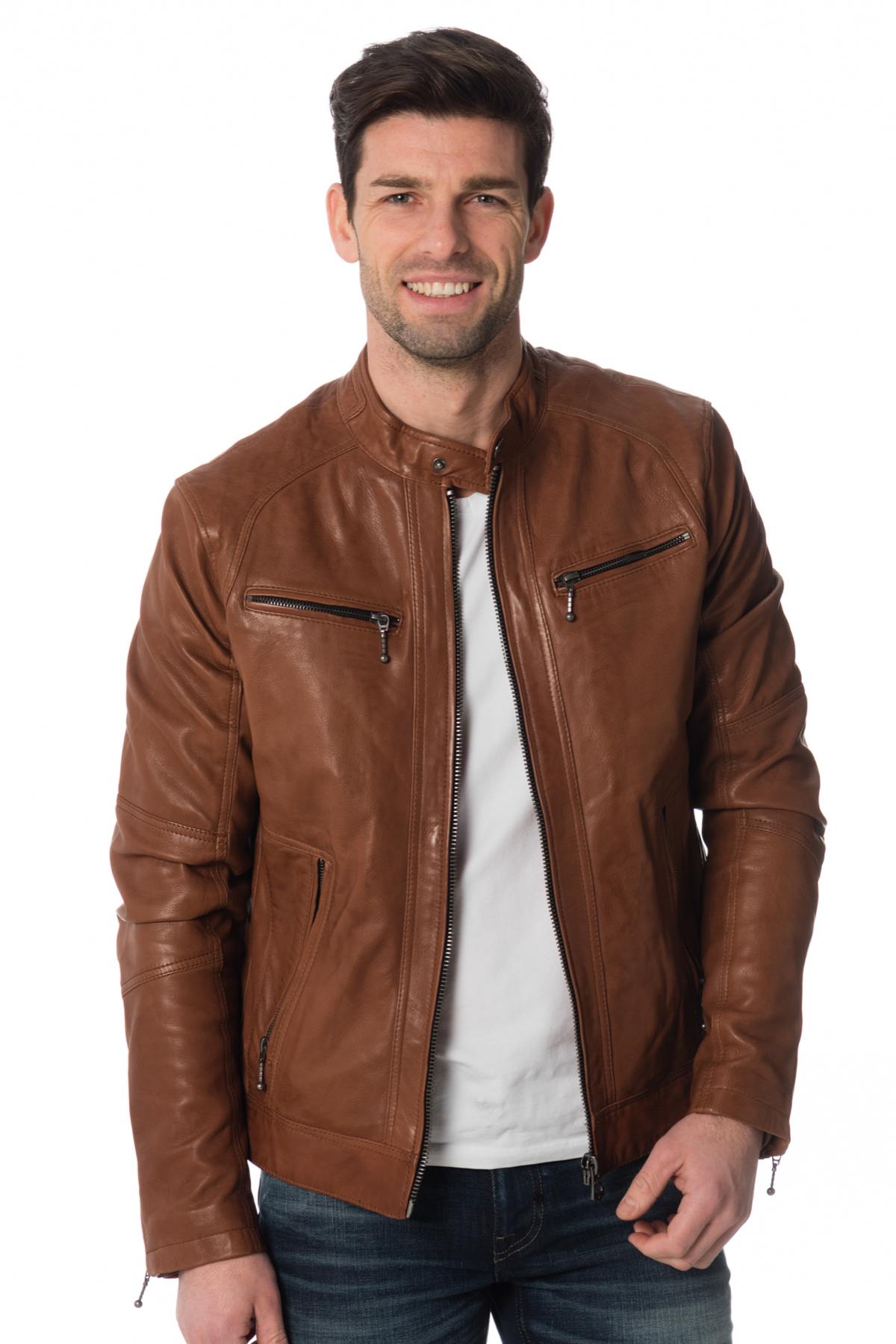 Blouson Homme Daytona EMERSON LAMB CASTEL DARK COGNAC — vue 4
