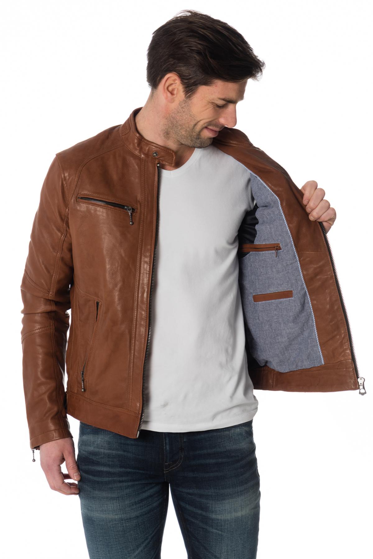 Blouson Homme Daytona EMERSON LAMB CASTEL DARK COGNAC — vue 5