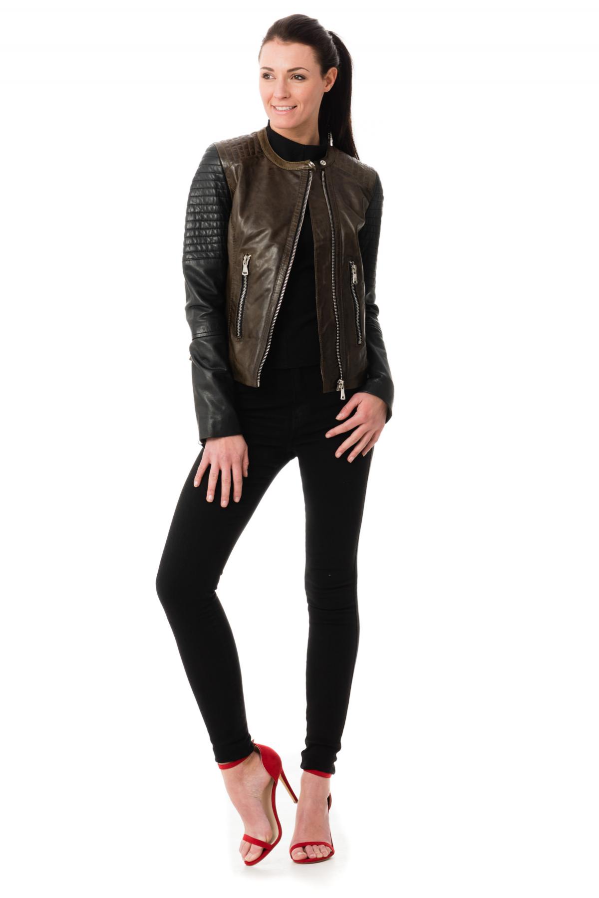 Damen Jacke Korintage ELODIE BI-COLOR ARMY/BLACK — Ansicht 2