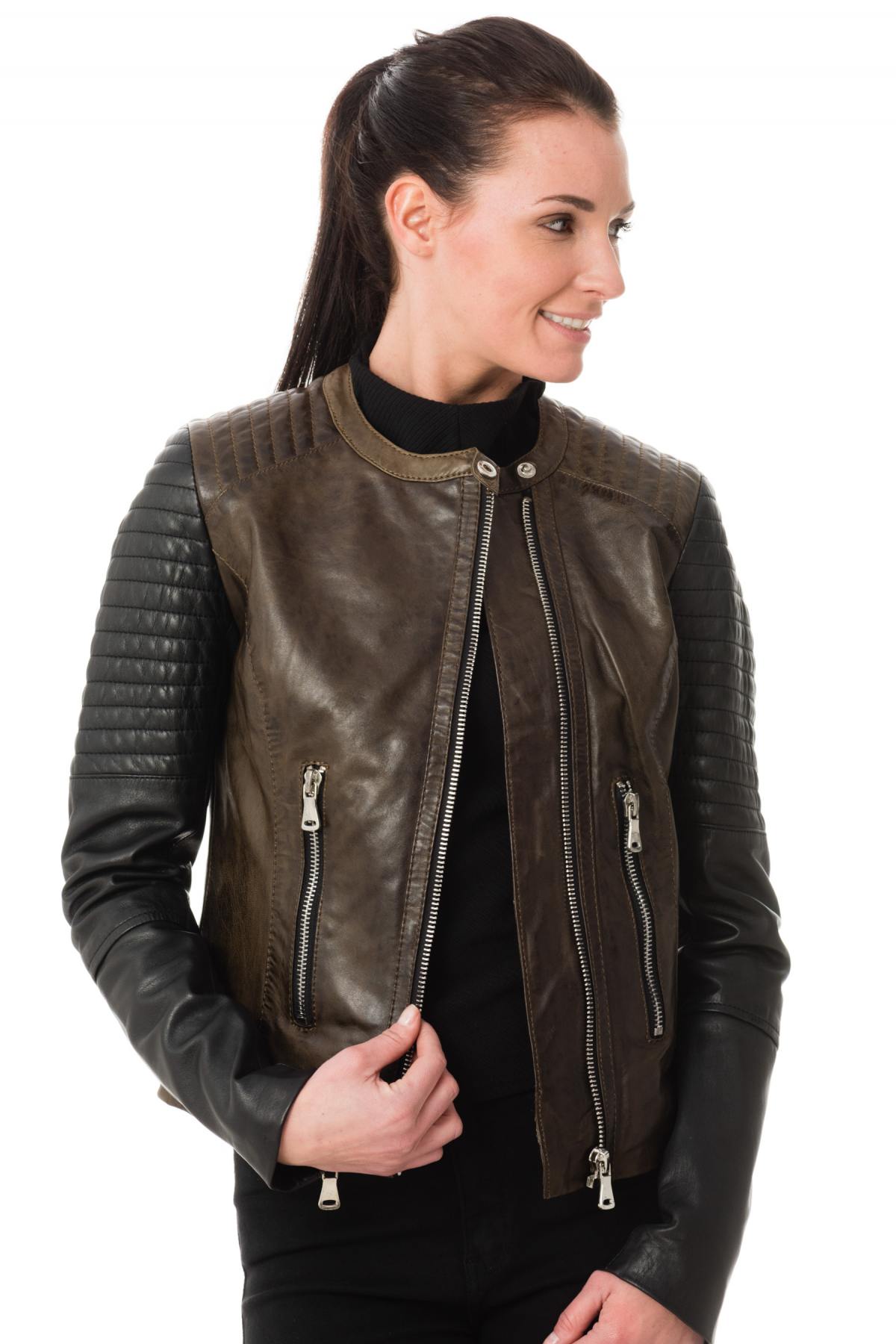 Damen Jacke Korintage ELODIE BI-COLOR ARMY/BLACK — Ansicht 1
