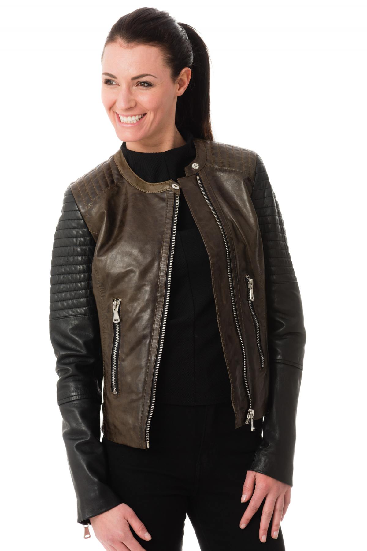 Damen Jacke Korintage ELODIE BI-COLOR ARMY/BLACK — Ansicht 4