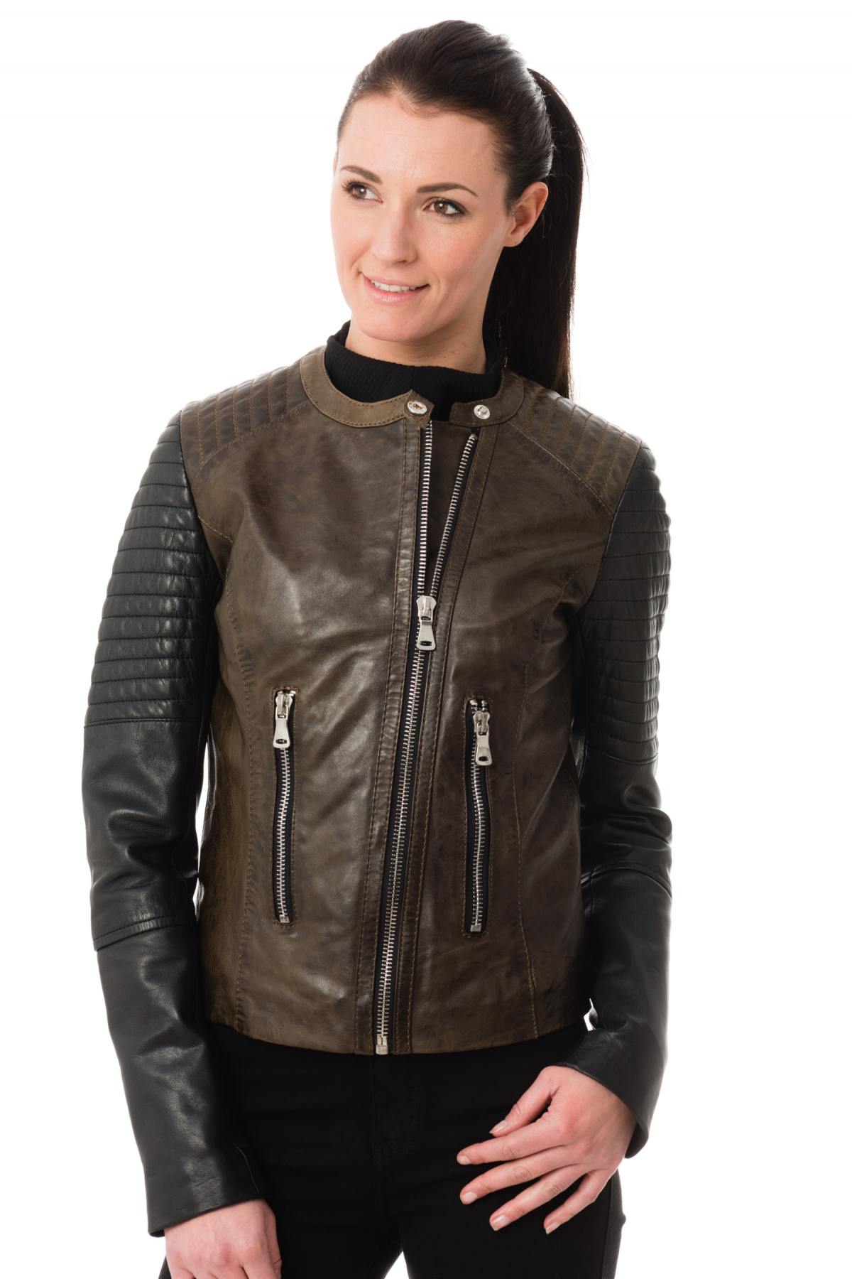 Damen Jacke Korintage ELODIE BI-COLOR ARMY/BLACK — Ansicht 3