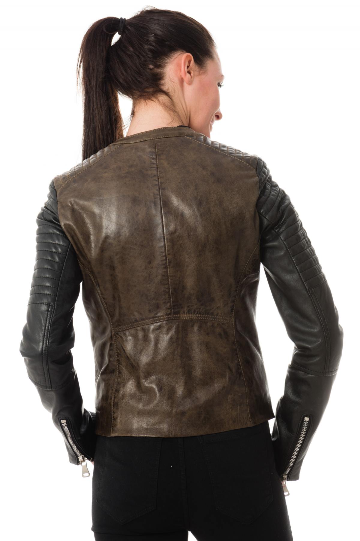 Damen Jacke Korintage ELODIE BI-COLOR ARMY/BLACK — Ansicht 5