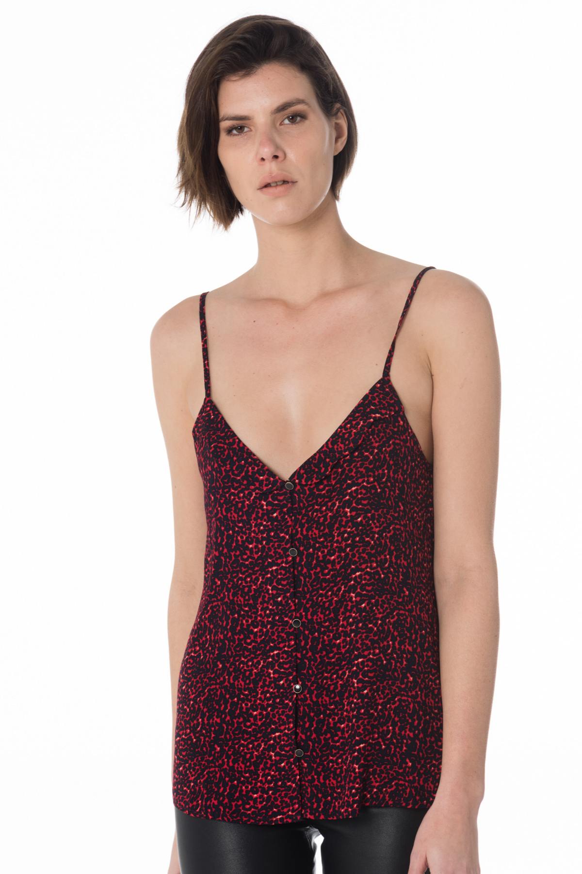 Damen T-shirt La Petite étoile LOUANE LEOPARD ROUGE — Ansicht 1