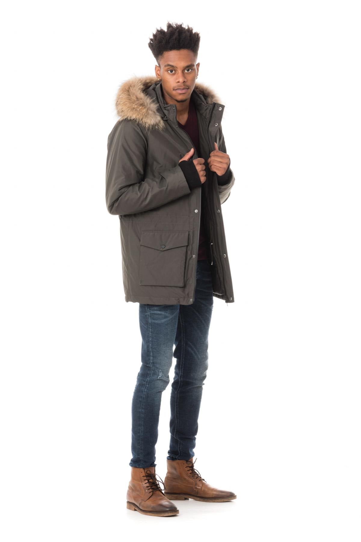 Giacche Uomo Oakwood BOBSLEG KAKI FONCE 626 — vista 2