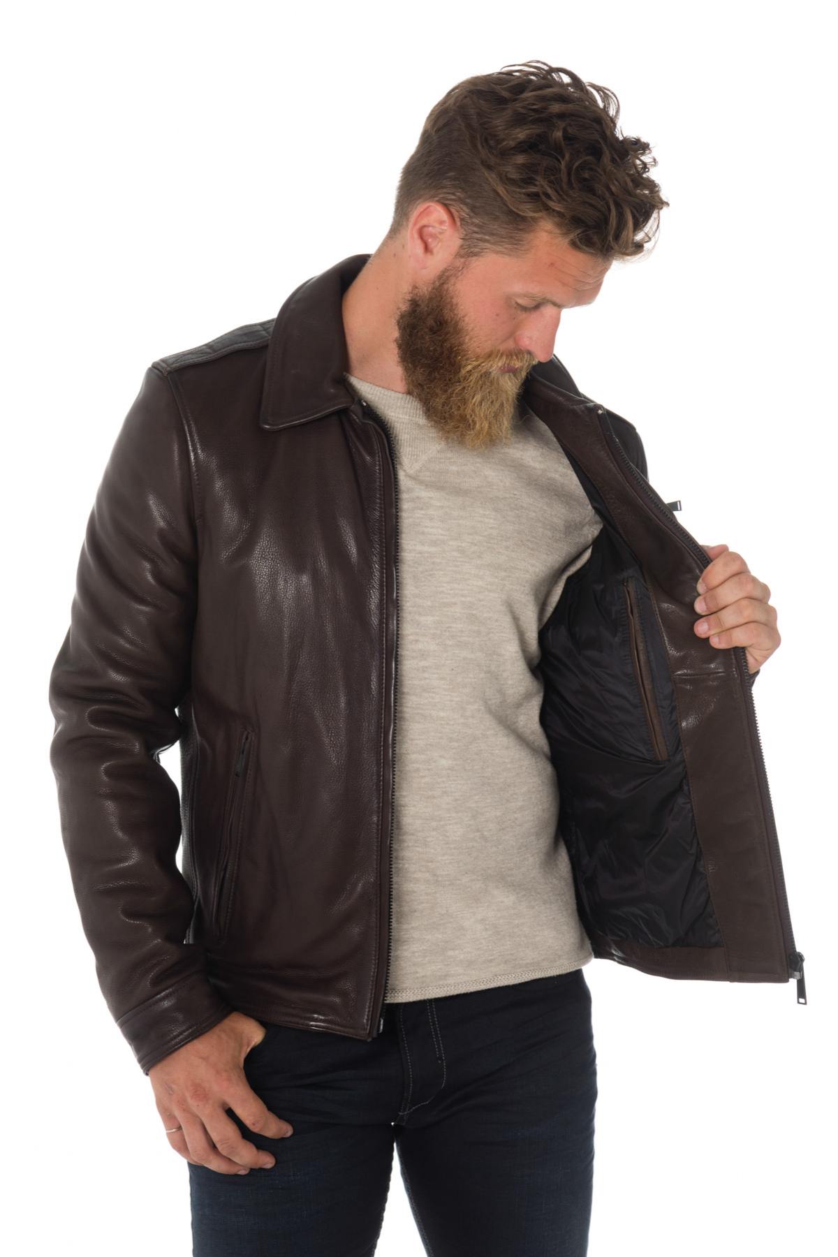 Blouson Redskins En Cuir Noir Style Trucker - Taille L Pour Homme - Occasion Très Bon état