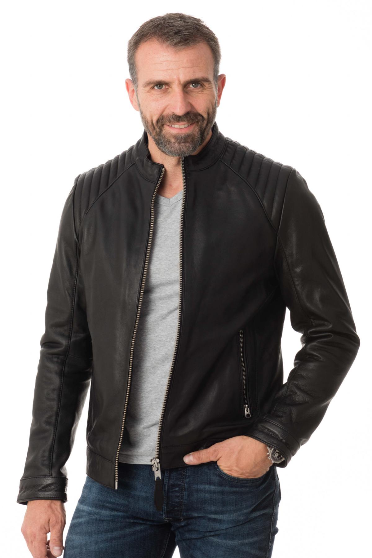 Blouson homme schott LCJULES BLACK - cuir-city.com