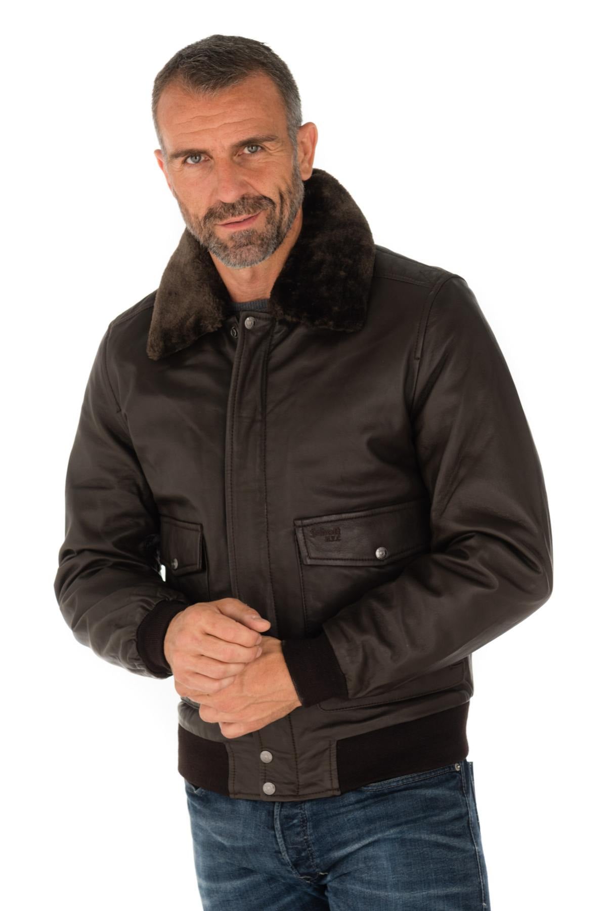 Chaqueta Hombre Schott LCTOPGUN BROWN — vista 10