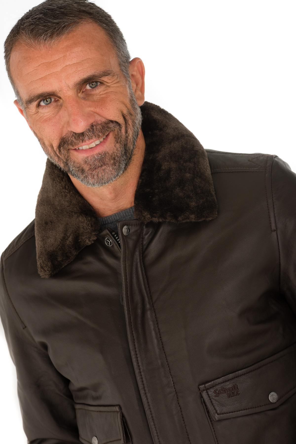 Chaqueta Hombre Schott LCTOPGUN BROWN — vista 9