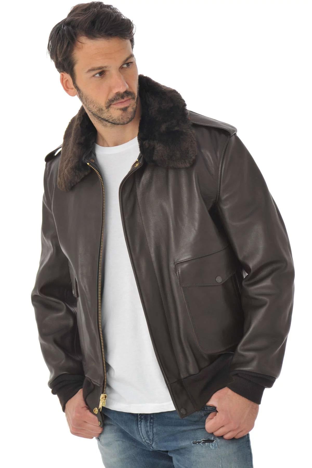 Chaqueta Hombre Schott 184SM BROWN — vista 7