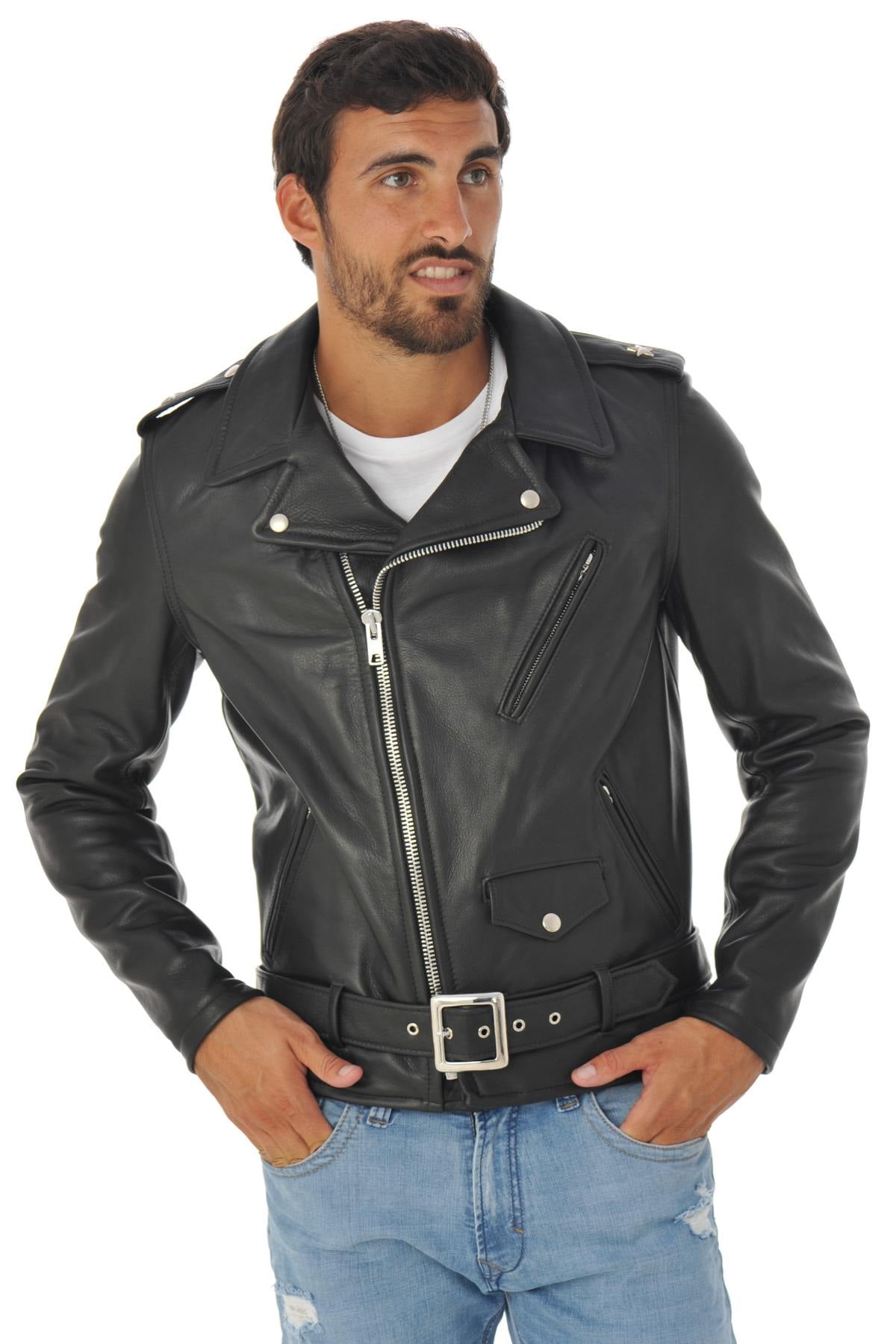 Giacche Uomo Schott 519 BLACK — vista 6