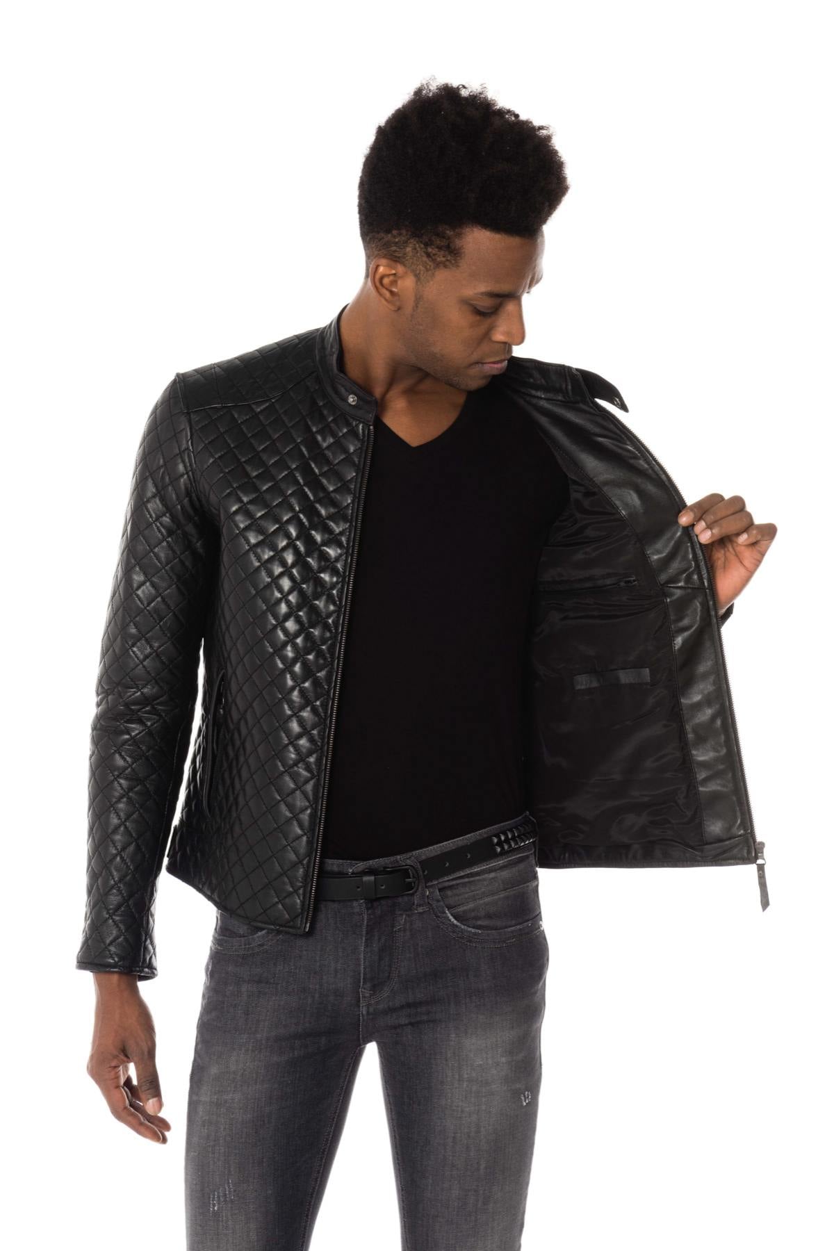 Giacche Uomo Serge Pariente TOP MAN QUILT BLACK ZZ — vista 8
