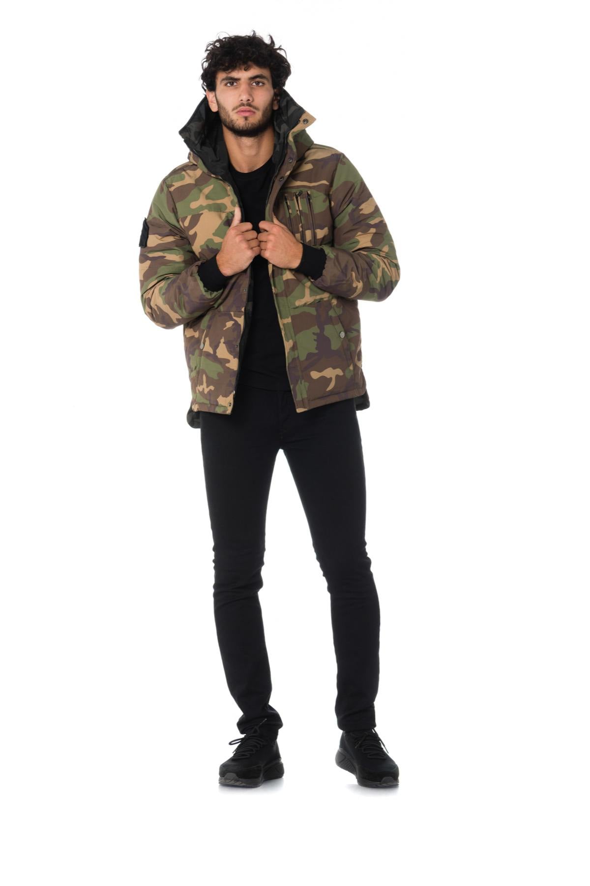 Blouson Homme The New Designers SNAPPED BLACK/KAKI — vue 3