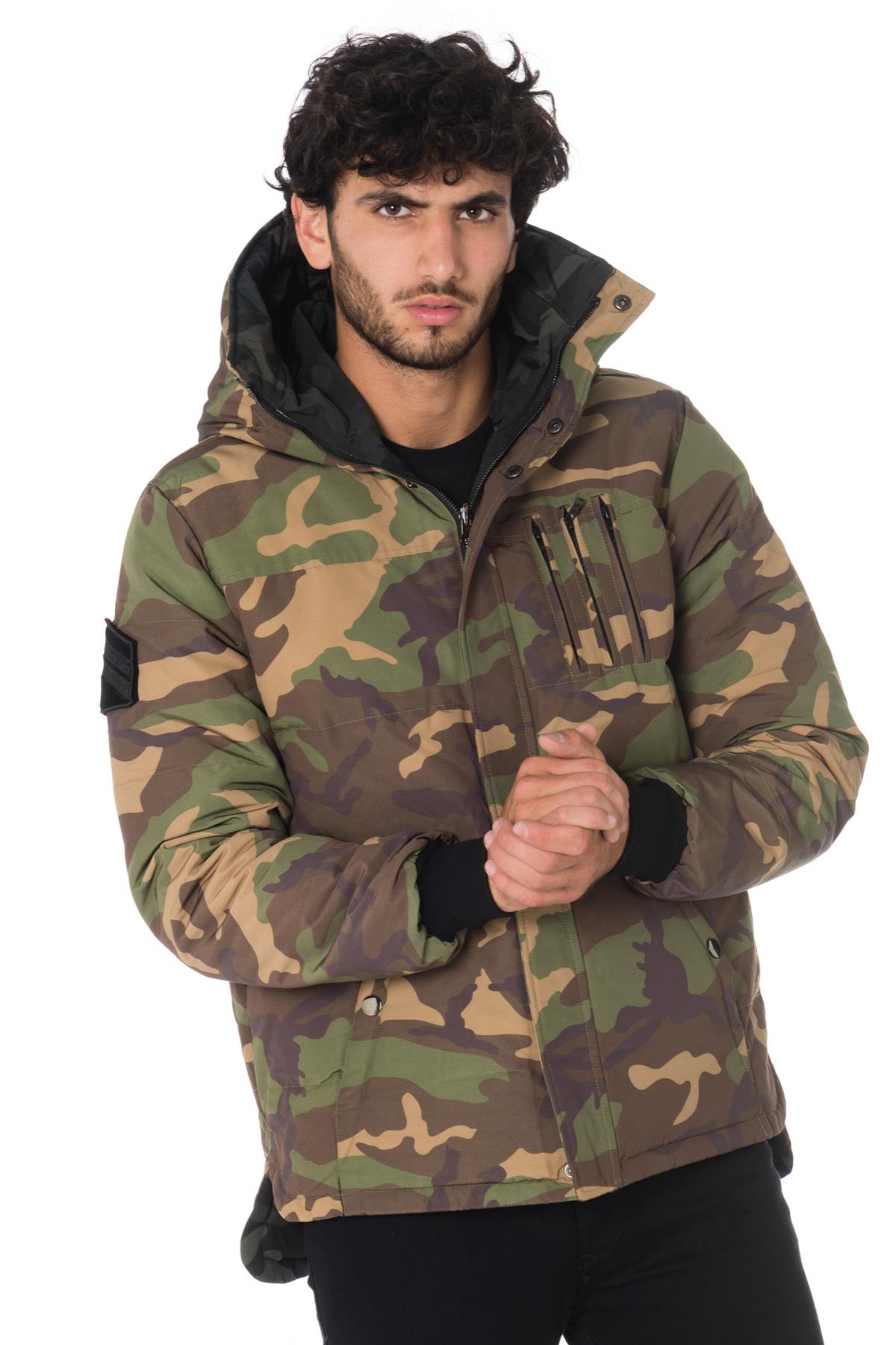 Blouson Homme The New Designers SNAPPED BLACK/KAKI — vue 5
