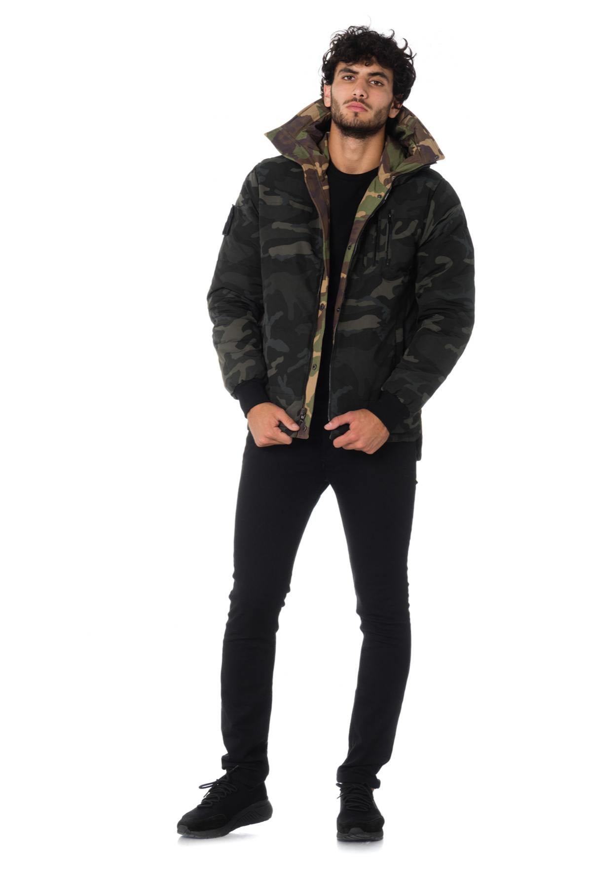 Blouson Homme The New Designers SNAPPED BLACK/KAKI — vue 4