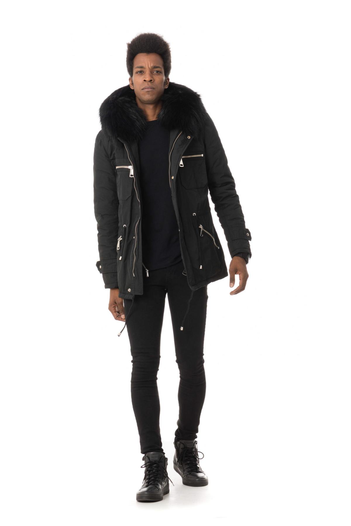 Herren Jacke Wild Arctic By Flo & Clo JOKER TEX + FUR PIUMINONERO — Ansicht 2
