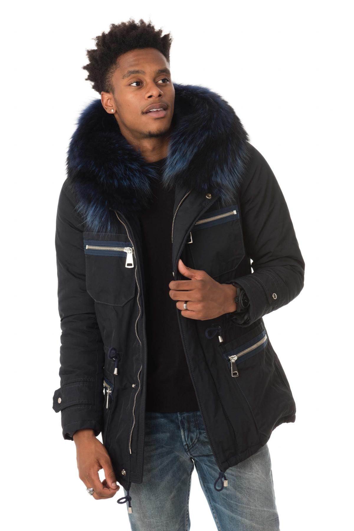 Herren Jacke Wild Arctic By Flo & Clo ROBIN BOB TEX + FUR BLU — Ansicht 4