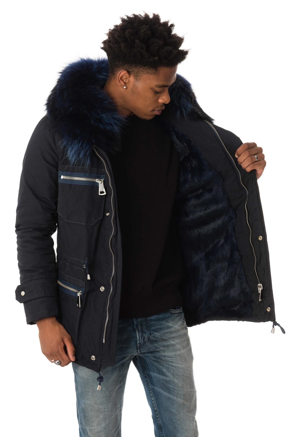 Herren Jacke Wild Arctic By Flo & Clo ROBIN BOB TEX + FUR BLU — Ansicht 5