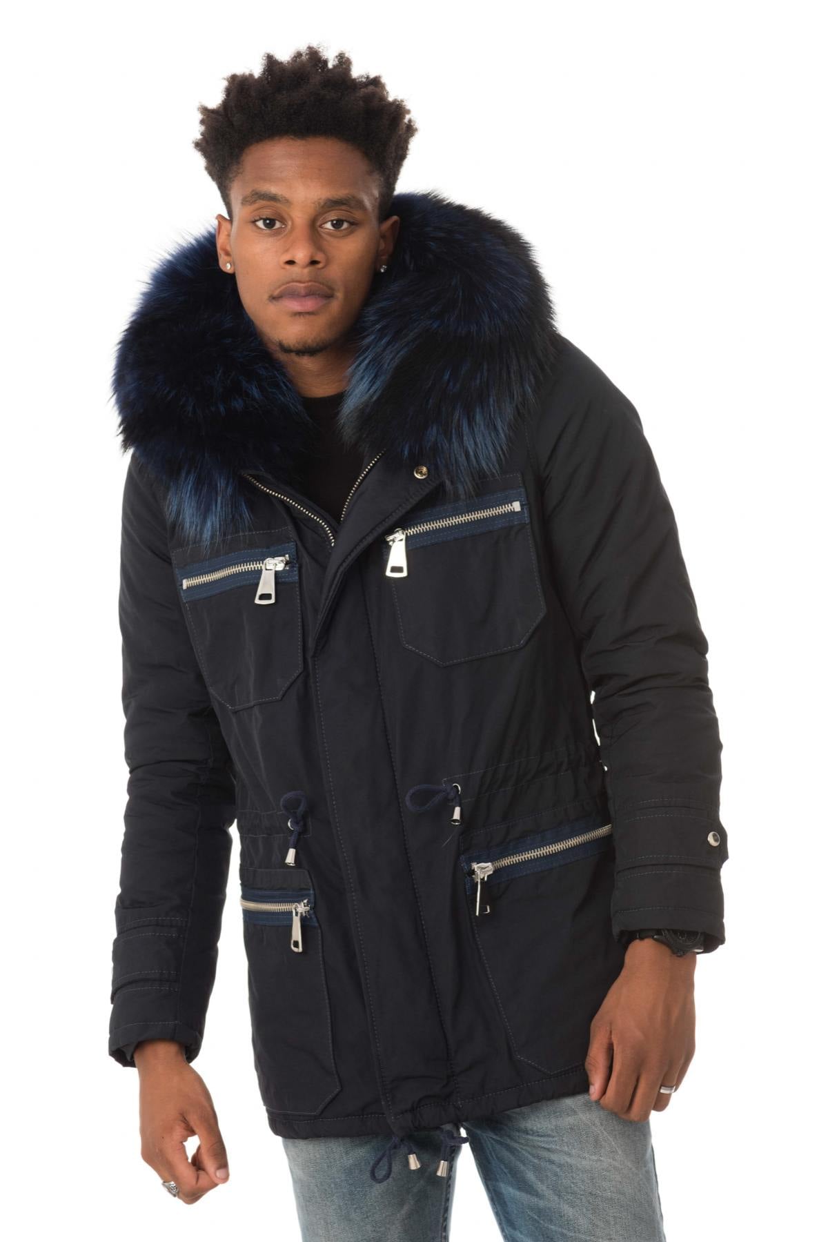 Herren Jacke Wild Arctic By Flo & Clo ROBIN BOB TEX + FUR BLU — Ansicht 3