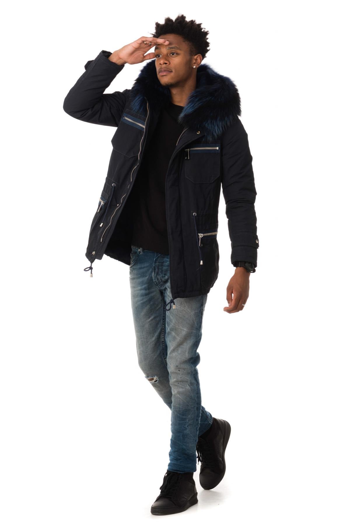 Herren Jacke Wild Arctic By Flo & Clo ROBIN BOB TEX + FUR BLU — Ansicht 2