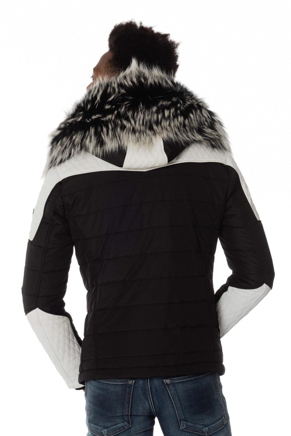 Blouson Homme Horspist CARLTON REX NOIR/BLANC COL SILVER — vue 5