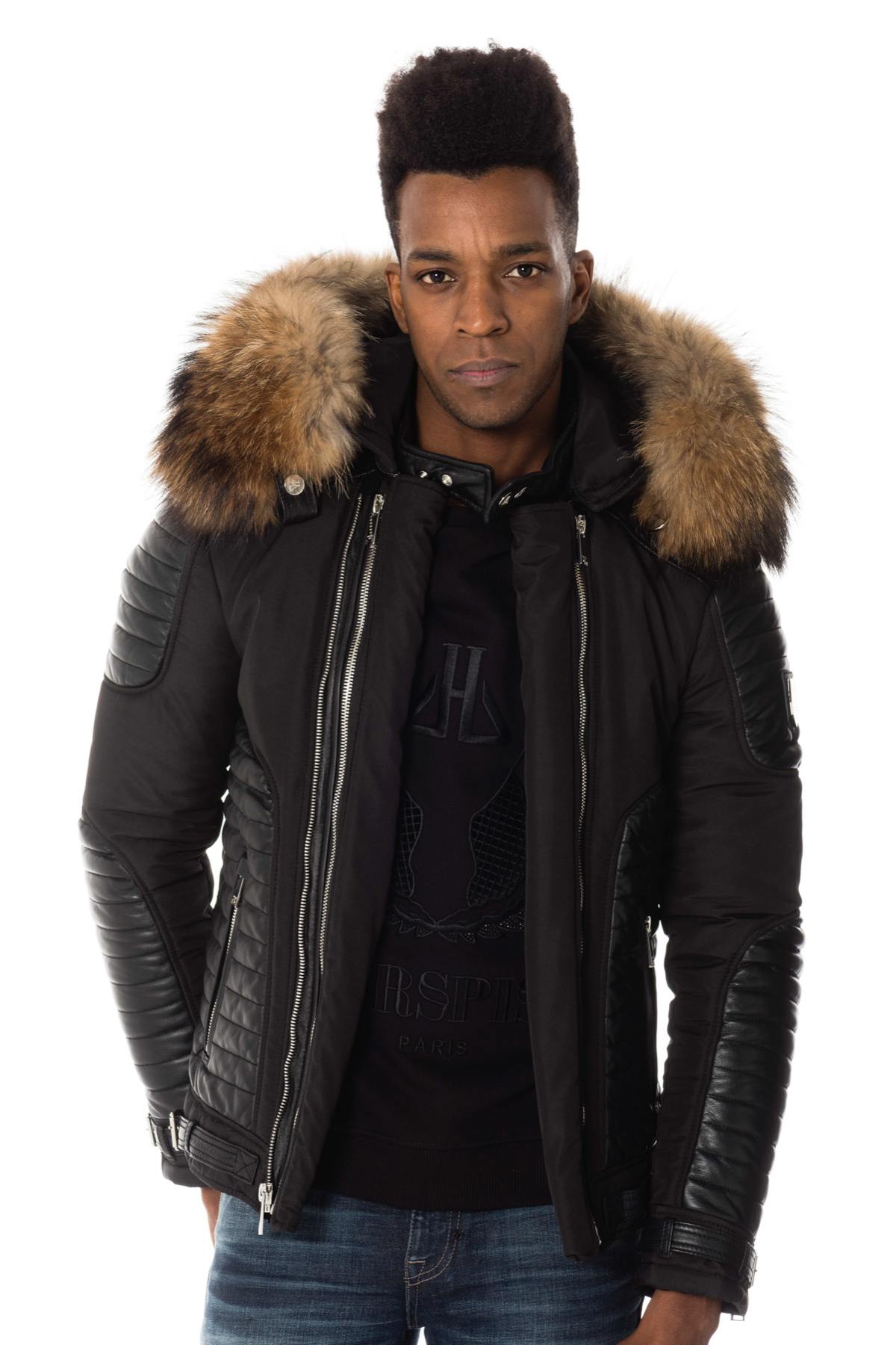 Blouson Homme Horspist MARTINEZ NOIR COL NATUREL 2018 — vue 3