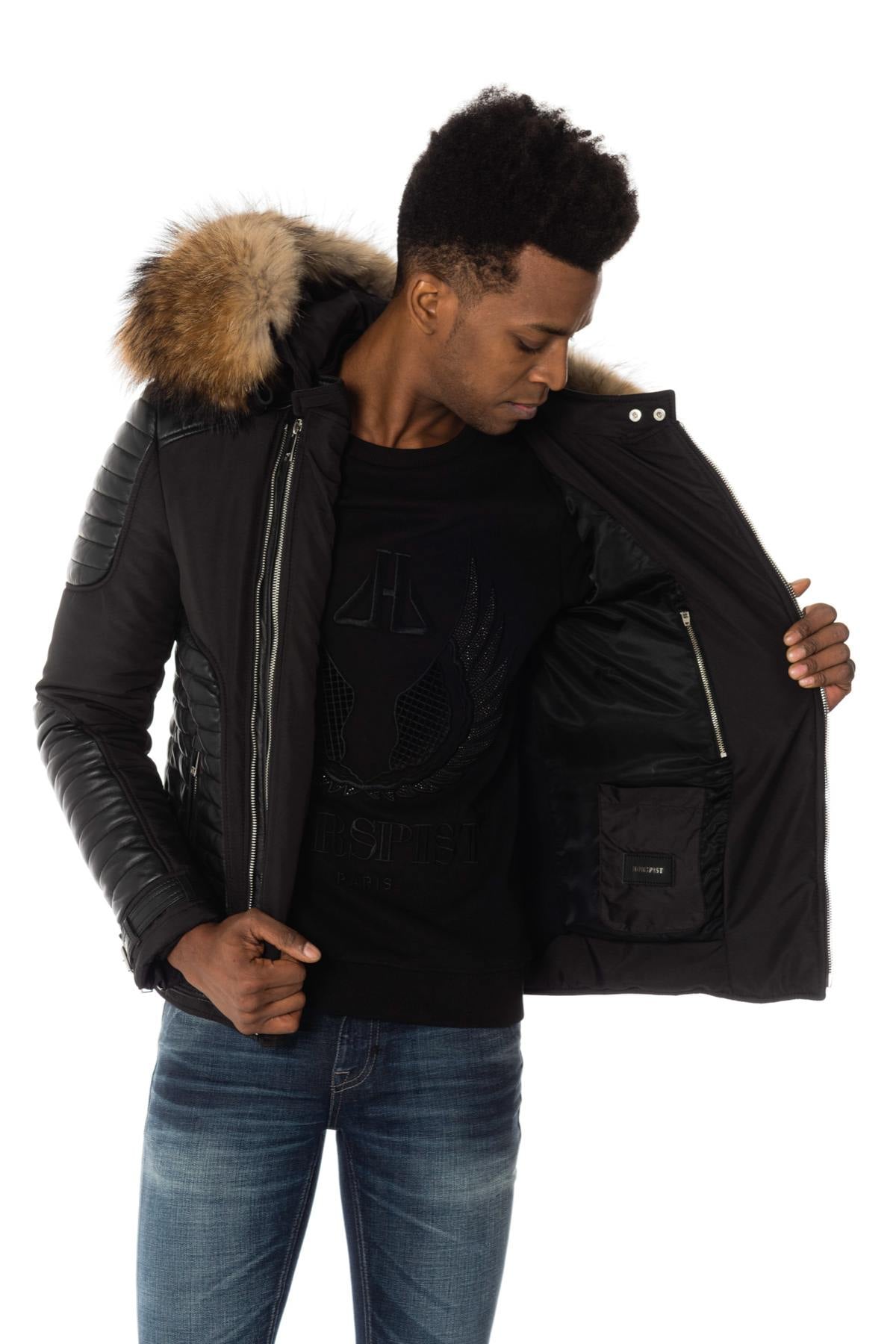 Blouson Homme Horspist MARTINEZ NOIR COL NATUREL 2018 — vue 6