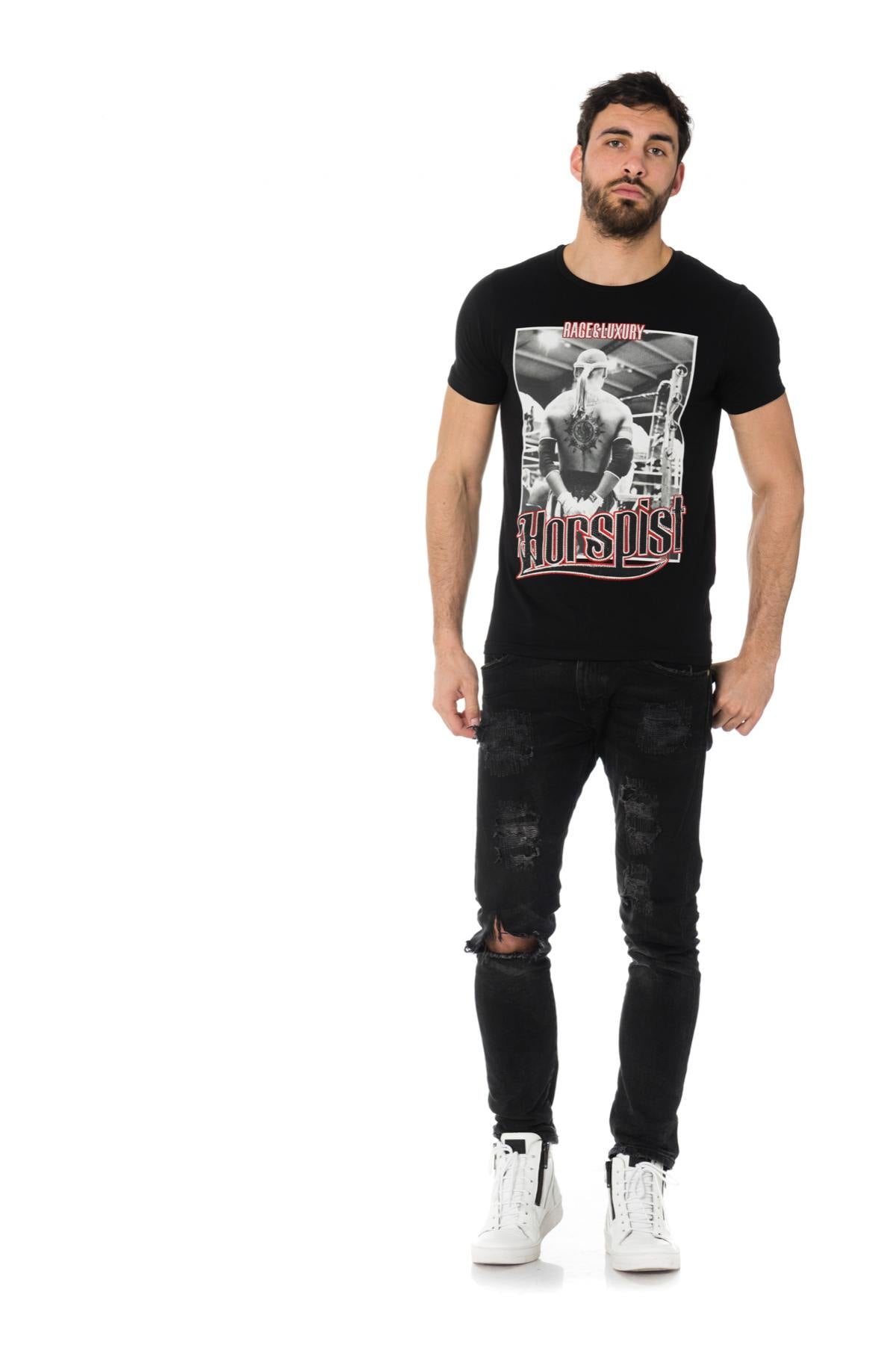 Camiseta Hombre Horspist JORDAN M500 BLACK/RED — vista 2