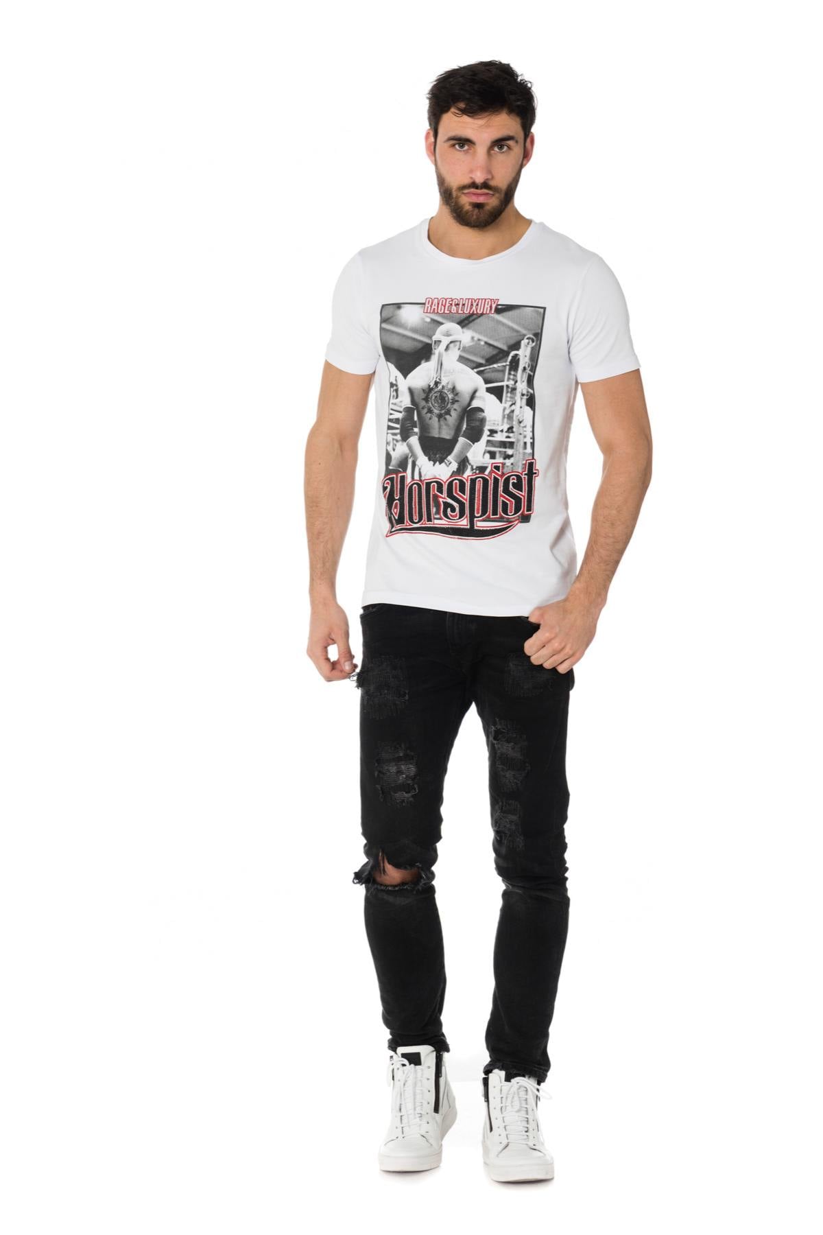 Camiseta Hombre Horspist JORDAN M500 WHITE/RED — vista 2