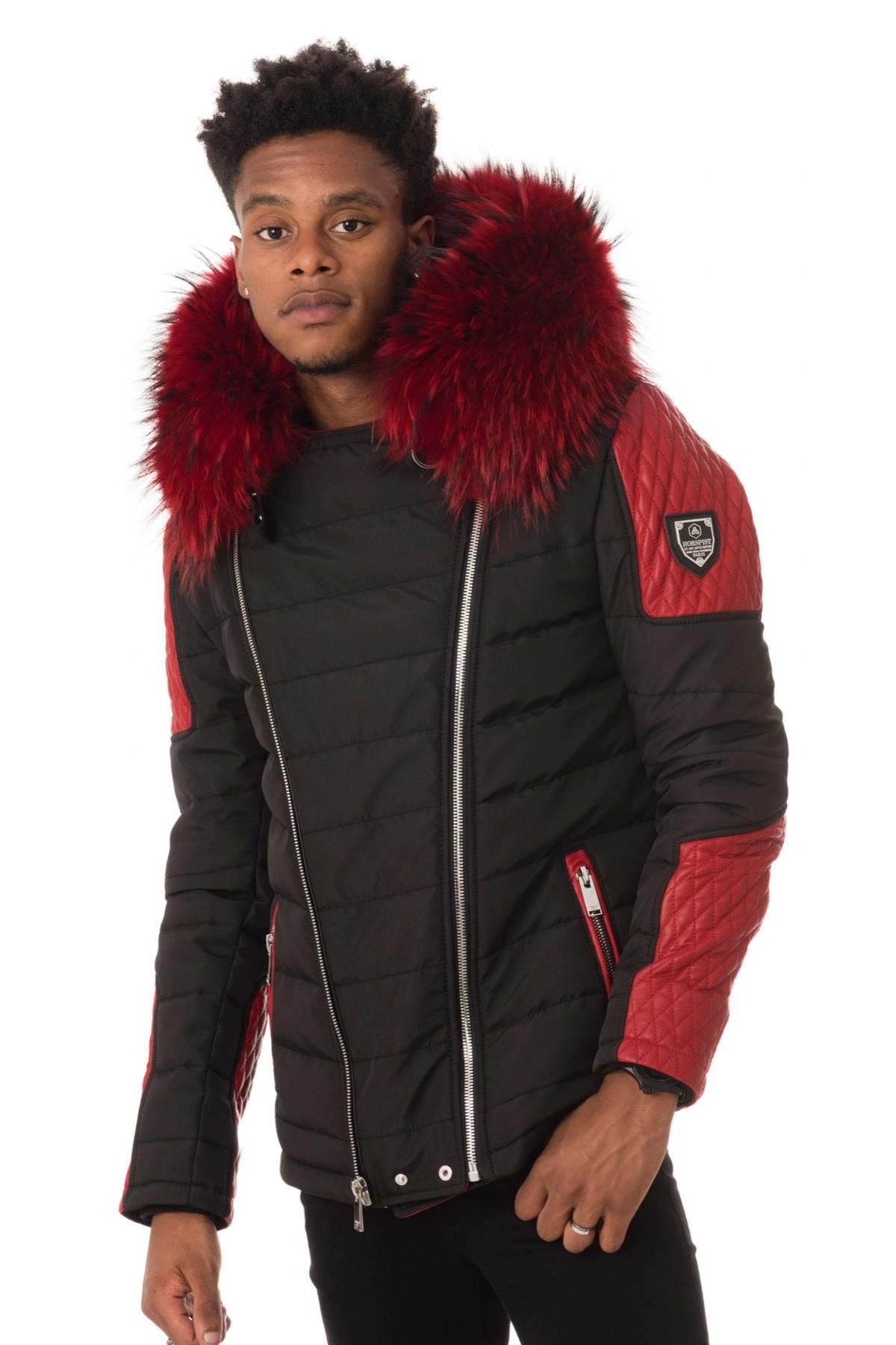 Chaqueta Hombre Horspist CARLTON NOIR/ROUGE COL ROUGE  — vista 3