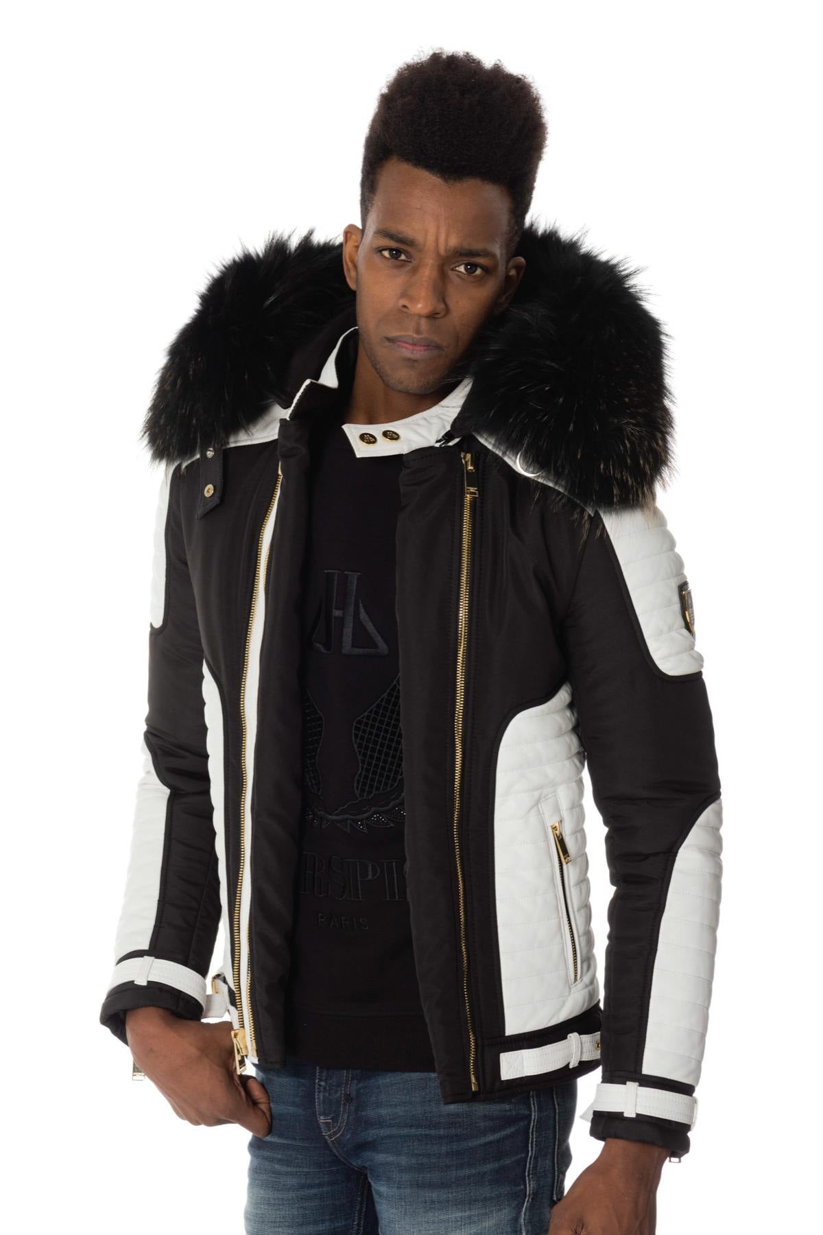 Herren Jacke Horspist MARTINEZ NOIR BLANC ZIP GOLD COL OR — Ansicht 3