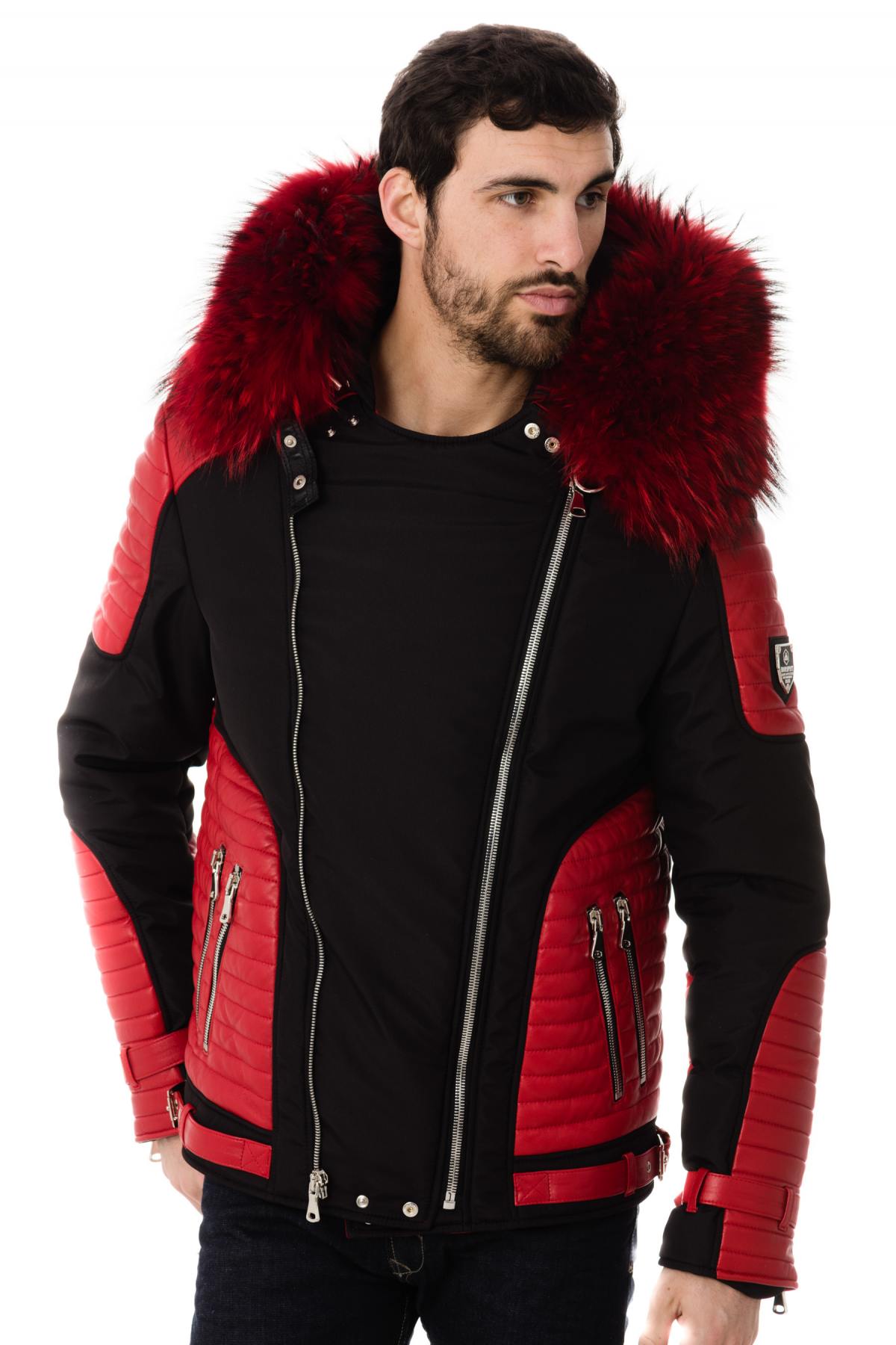 Blouson Homme Horspist VEGAS NOIR ROUGE COL ROUGE — vue 4