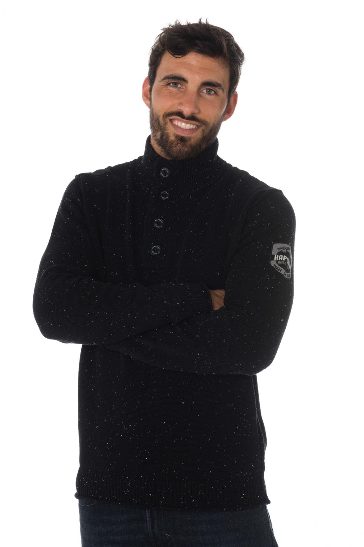 Pull-Over Kaporal Vyla Homme - Mix Matières Noir Taille L