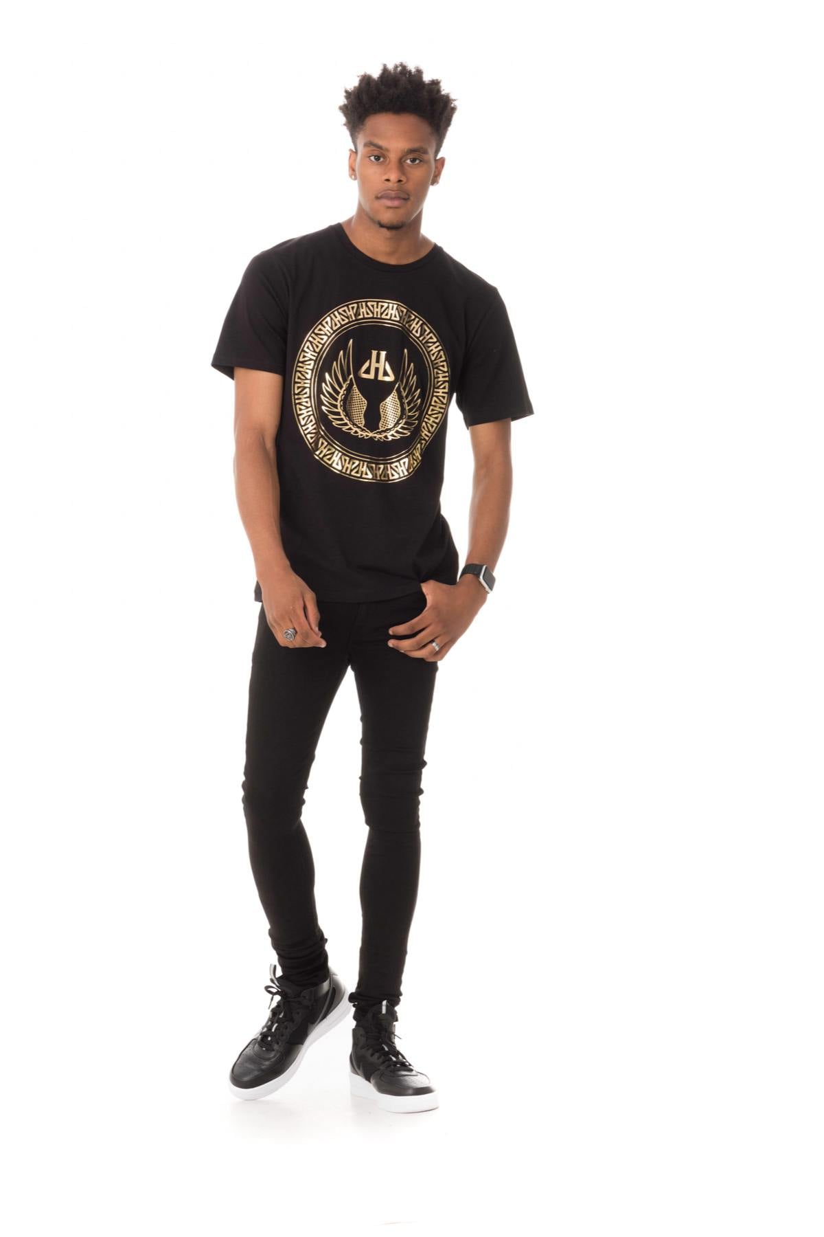 Camiseta Hombre Horspist PAUL BOOSTER BLACK/GOLD — vista 2