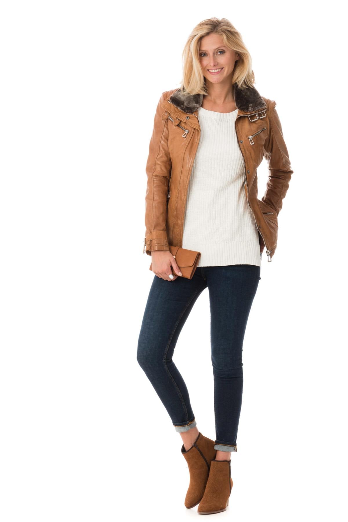 Giacche Donna Rose Garden GEMMA SHEEP AOSTA COGNAC ZZ — vista 2